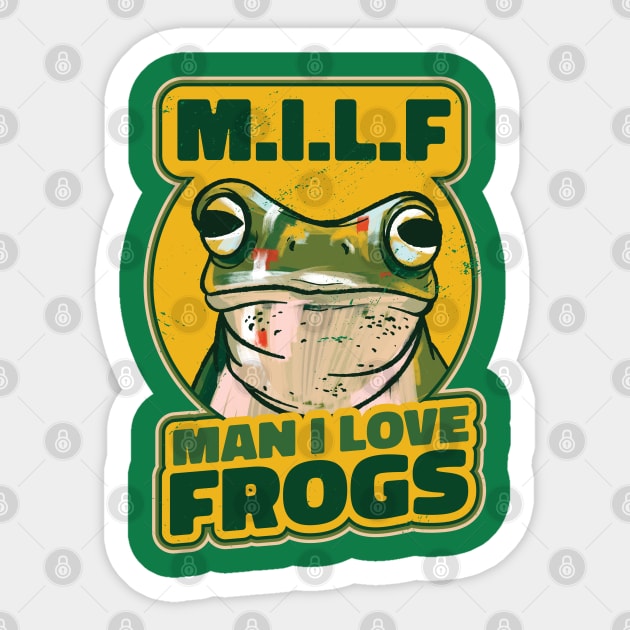 Man I love frogs Sticker by Christyn Evans